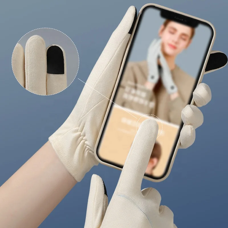 New Winter Warm Gloves Cycling Windproof Fleece Touch Screen anti-skid Thin Gloves