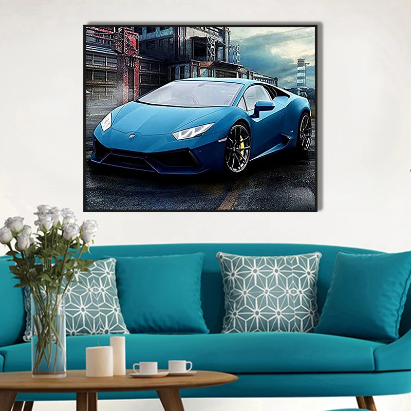 Custom Handmade Sports car Adults Kits Diy Oil Number Painting On Canvas Paint By Numbers