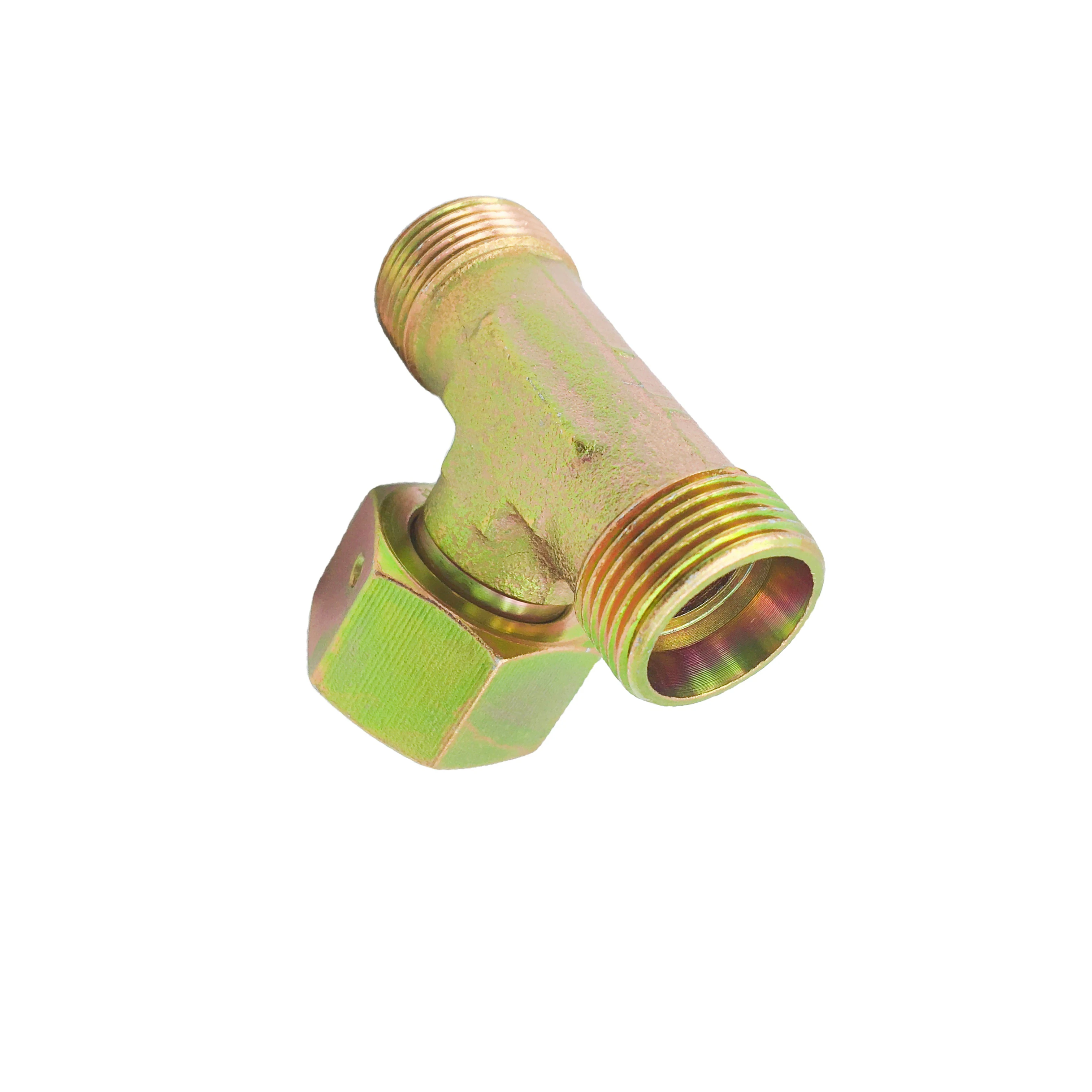 Hydraulic Pipe Stainless Steel Fitting cross pipe Bulkhead Weld Swivel Nut Run Tee Fittings thread