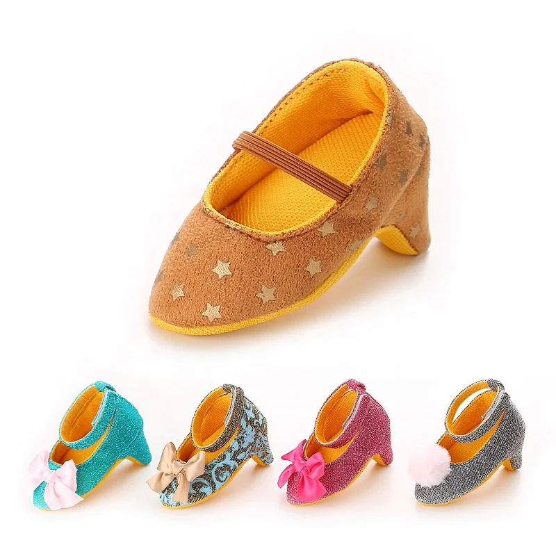 Red Bottom Decorating Infant Little Girl Baby High Heels Shoes for Party