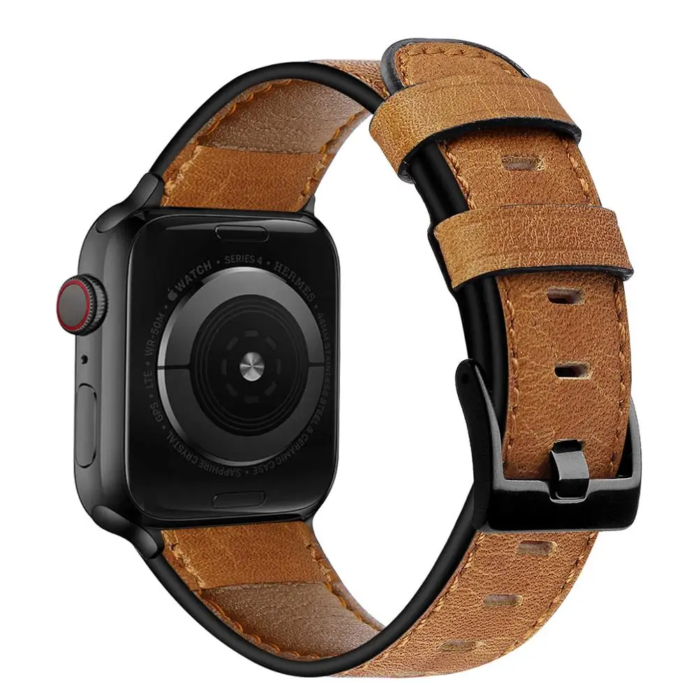  Ремешок кожаный для Apple Watch Band 38 мм 44 40 42 сменный Браслет из натуральной кожи Iwatch Bands