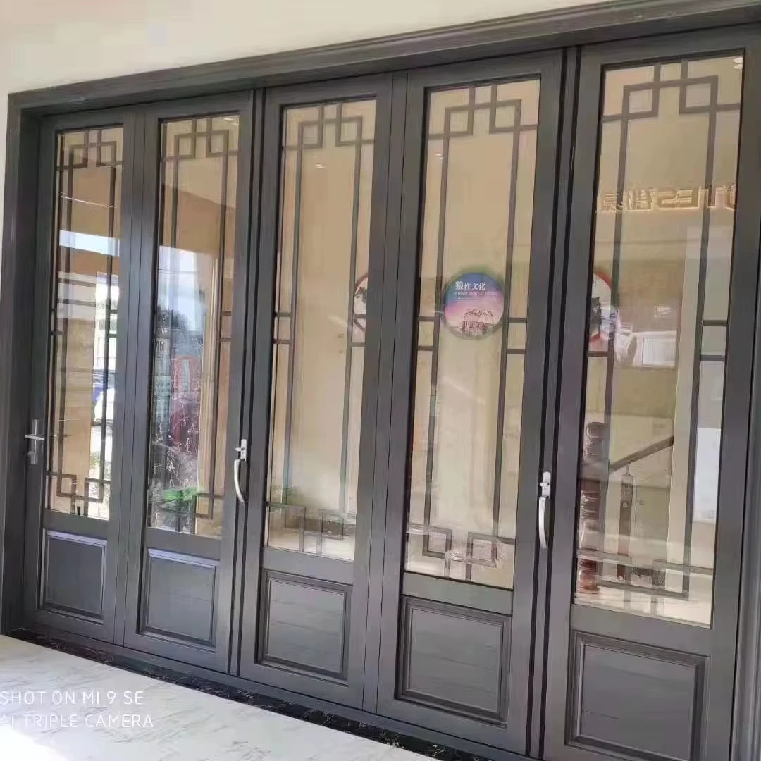 Factory Price High standard Room Dividers Glass Accordion Metal Bi Folding Doors