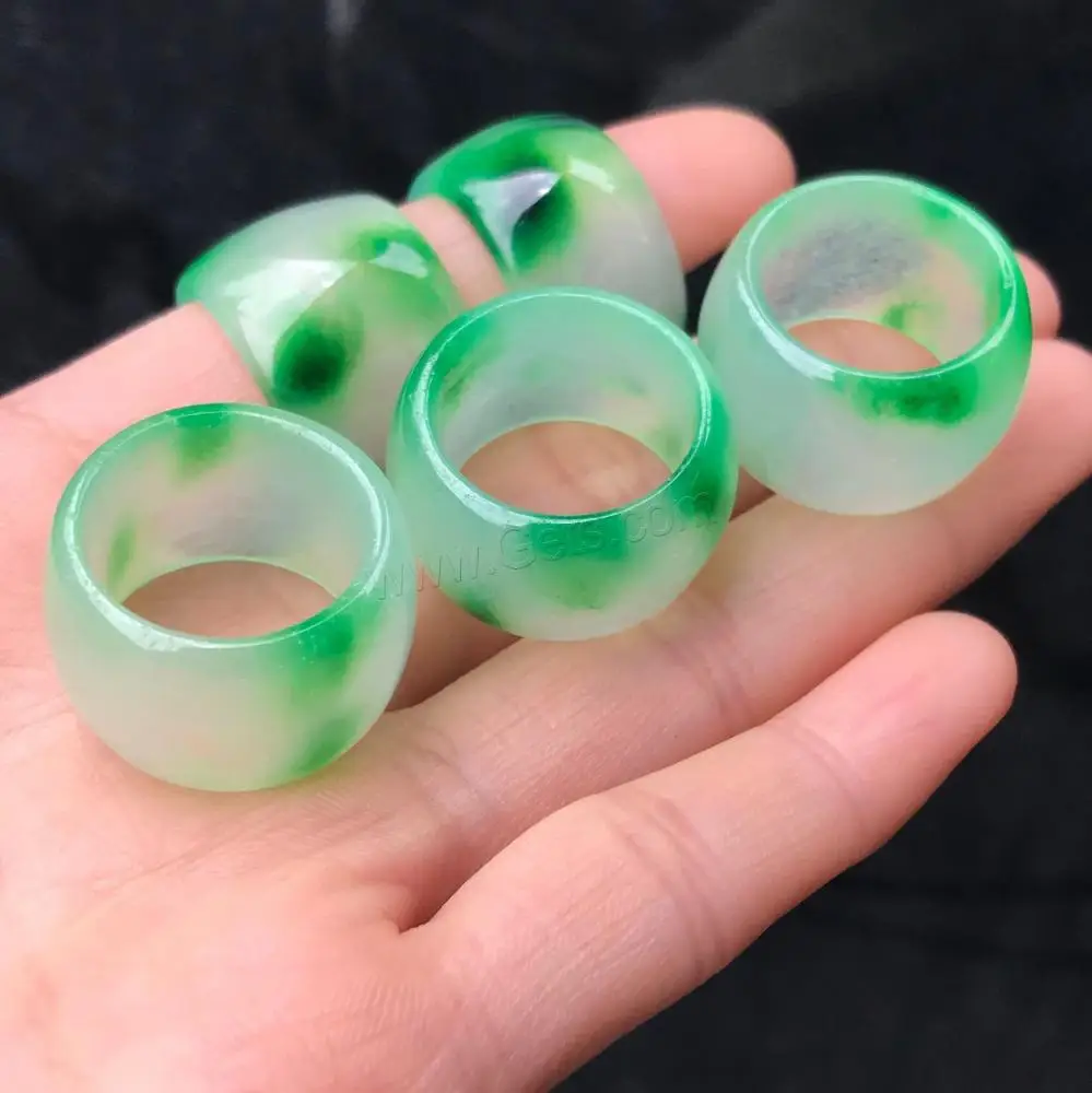 wholesale gemstone jade rings natural stone 17mm 1557433