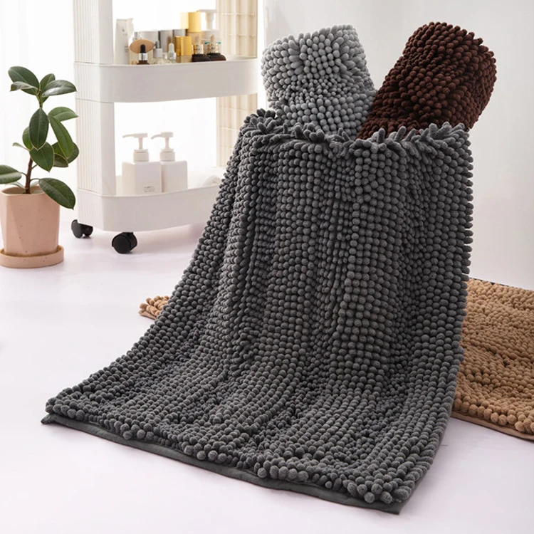 luxe microfiber noodle bobble shaggy mat bath rug keset