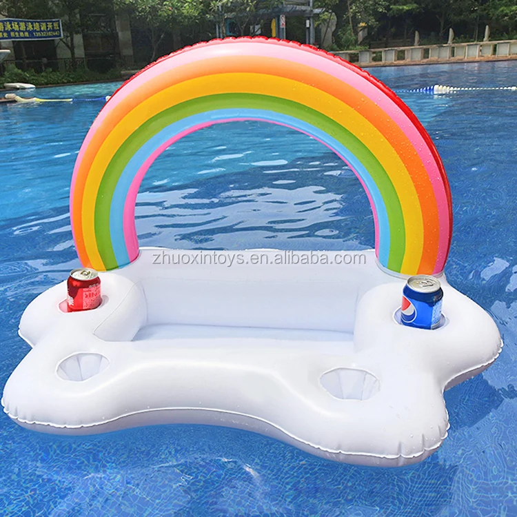 Специальный дизайн, 4 отверстия, радуга, облако, плавающий бар, надувной поднос, держатель для напитков