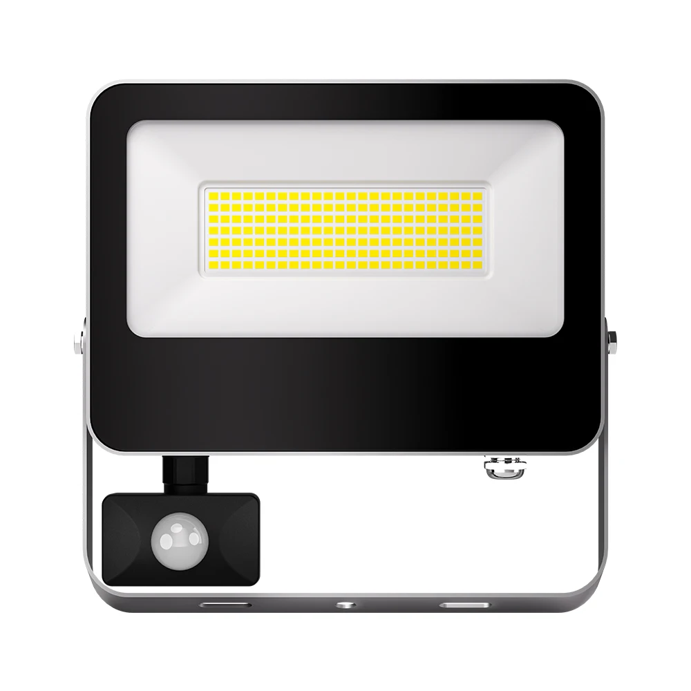 KCD Anti Glare Low Price IP66 12 Volt Motion Sensor Asymmetric Sports Smart Floodlight 30w 50w 100w 200w 300w Flood LED Light