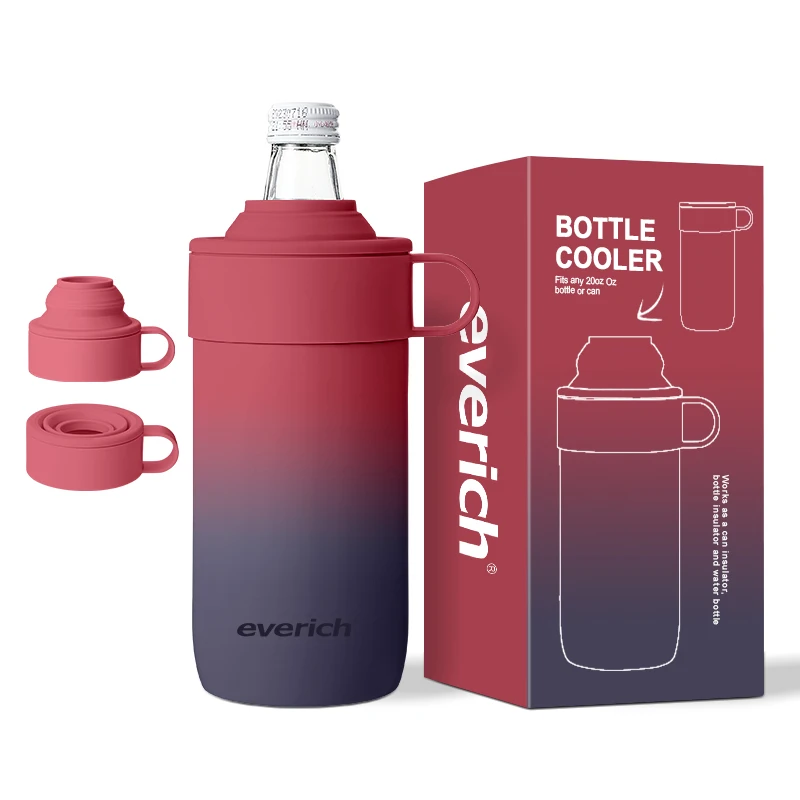2024 Latest Summer 20oz 12 Hours Cold SS Beer Bottle and Can Cooler with Retractable Silicone Lid