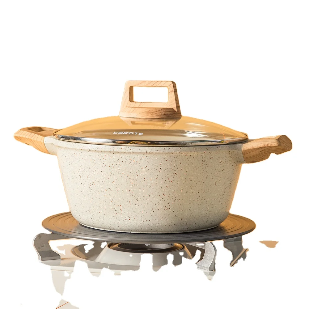 Carote Die Cast Aluminum Nonstick Granite Coating Cookware Casserole Soup pot with Steamer