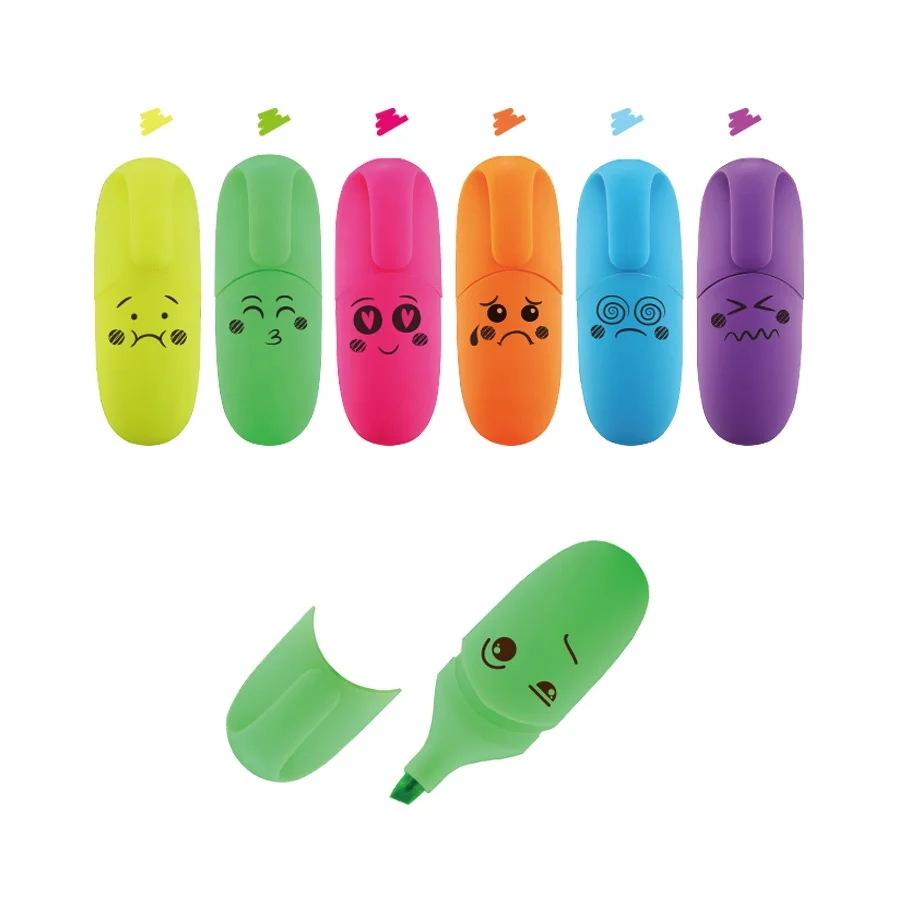 Mini Neon Highlighters: Pocket-Sized Brilliance, 6 Vibrant Colors, Perfect for School, Office, and Home