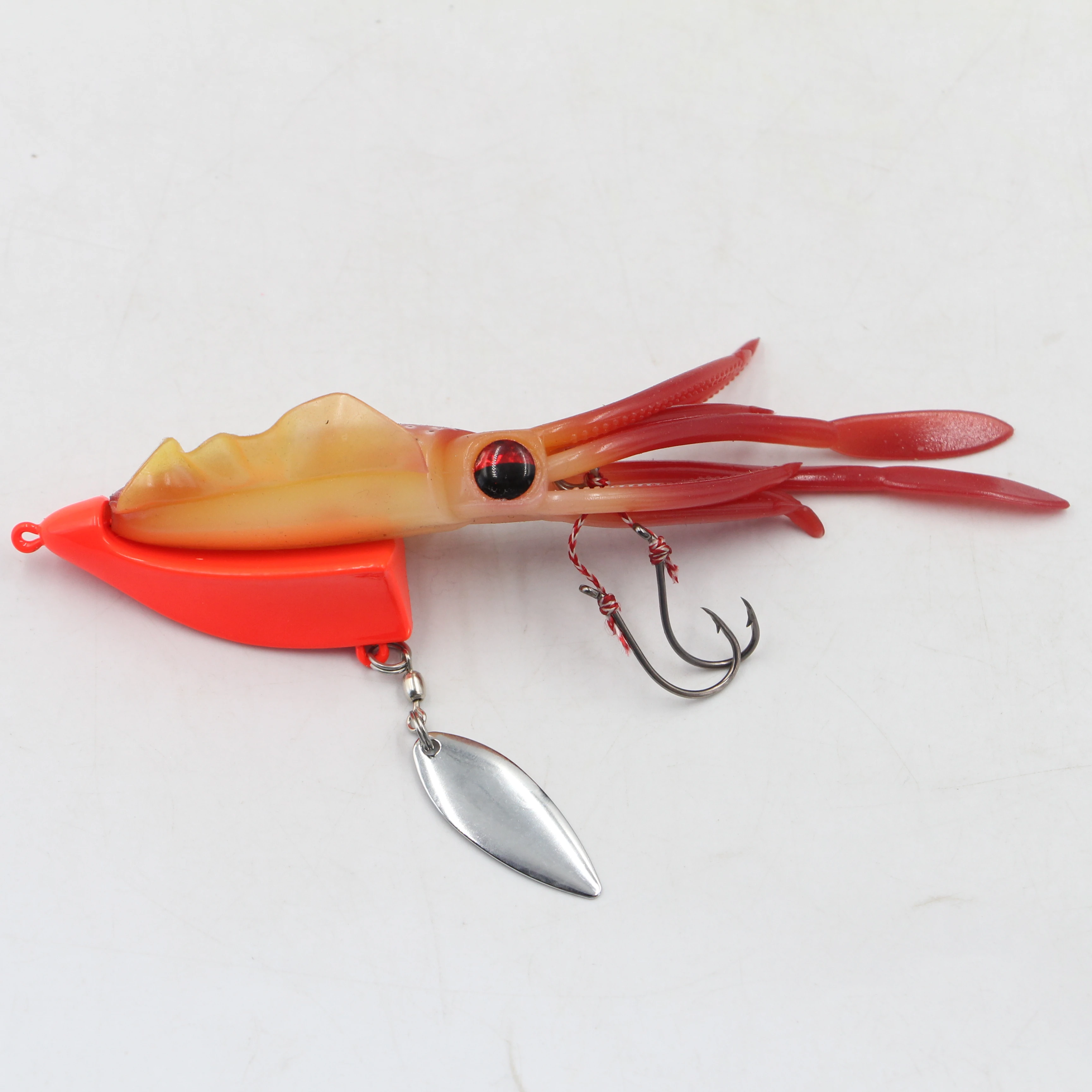 Selco оптовая продажа искусственный ПВХ мягкий кальмар/осьминог со свинцовым грузилом с лезвием спиннера УФ светящийся красочный