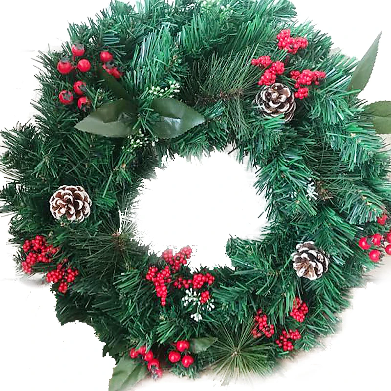 Wholesale Cheap  indoor artificial indoor wall PVC Christmas wreath 24inches 18inches