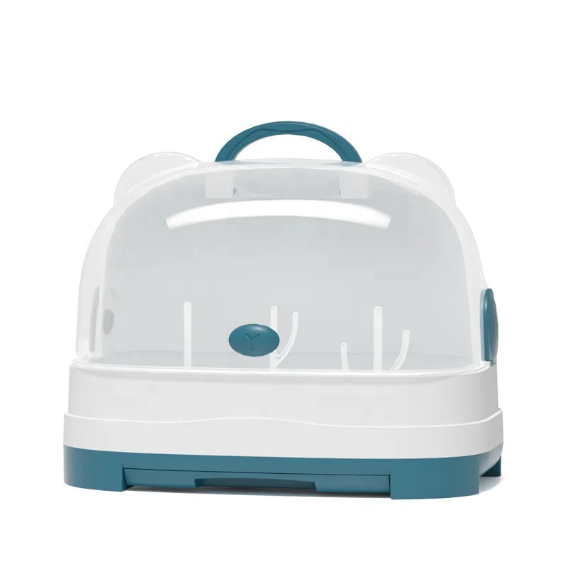 Household Infant Milk Feeder Storage Box Drying Rack Plastic Baby Bottle Drying Rack With Cover