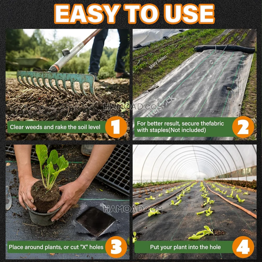Factory Wholesale Hot-selling Woven Black Mulch For Landscaping Weed Barrier For Gardening