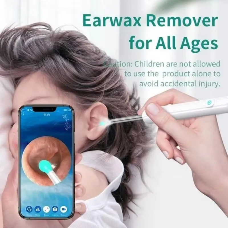 Wireless Wi-fi Visual Ear Cleaner Otoscope Ear Wax Ear with 1296P HD Cleaning Kit Removal Sticks Endoscope Camera Tool Kit