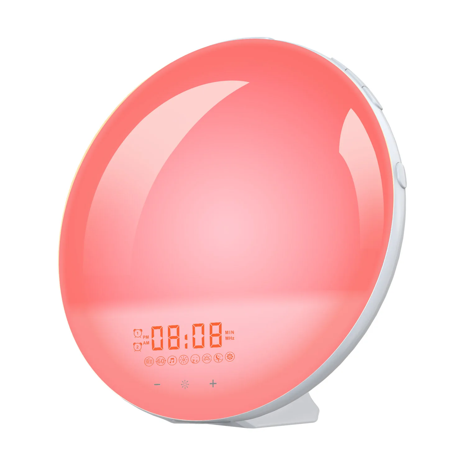 Sunrise Alarm Clock Wake Up Light with Bed Shaker, FM Clock Radio with Sunrise Simulation Dual Alarms