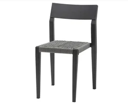 Modern Restaurant Comfortable Woven Bistro Rattan Chairs Black Patio Dining Rope Chair