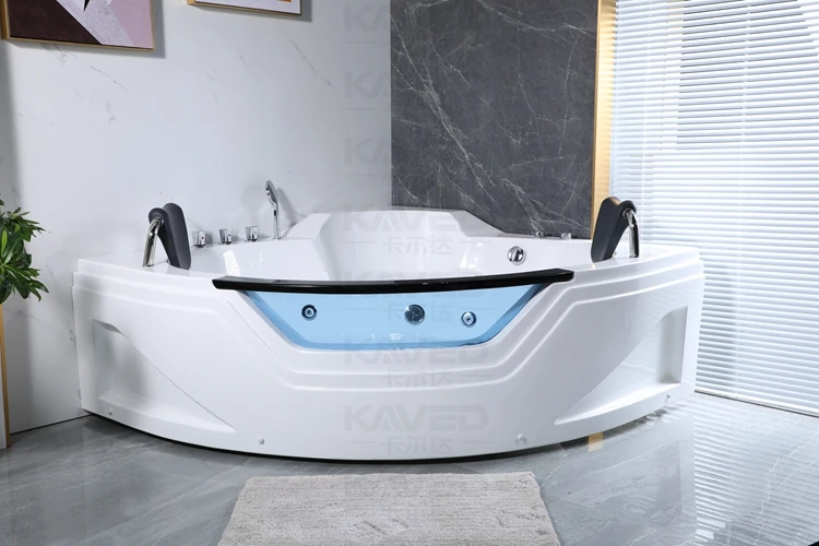jaccuzzi two-seater bathtub corner type bath tub with seat