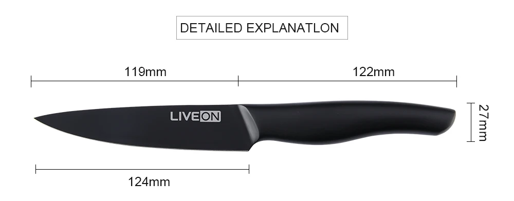 Wholesale Custom 5' Inch Black Oxide Blade Kitchen Mini Small Utility Knife with Hollow Handle