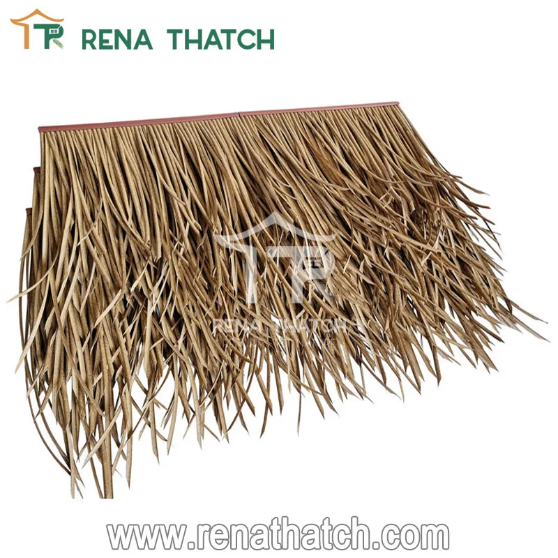 Hot sale Bali synthetic thatch roof material artificial thatch roll artificial palm panel for resort and gazebo