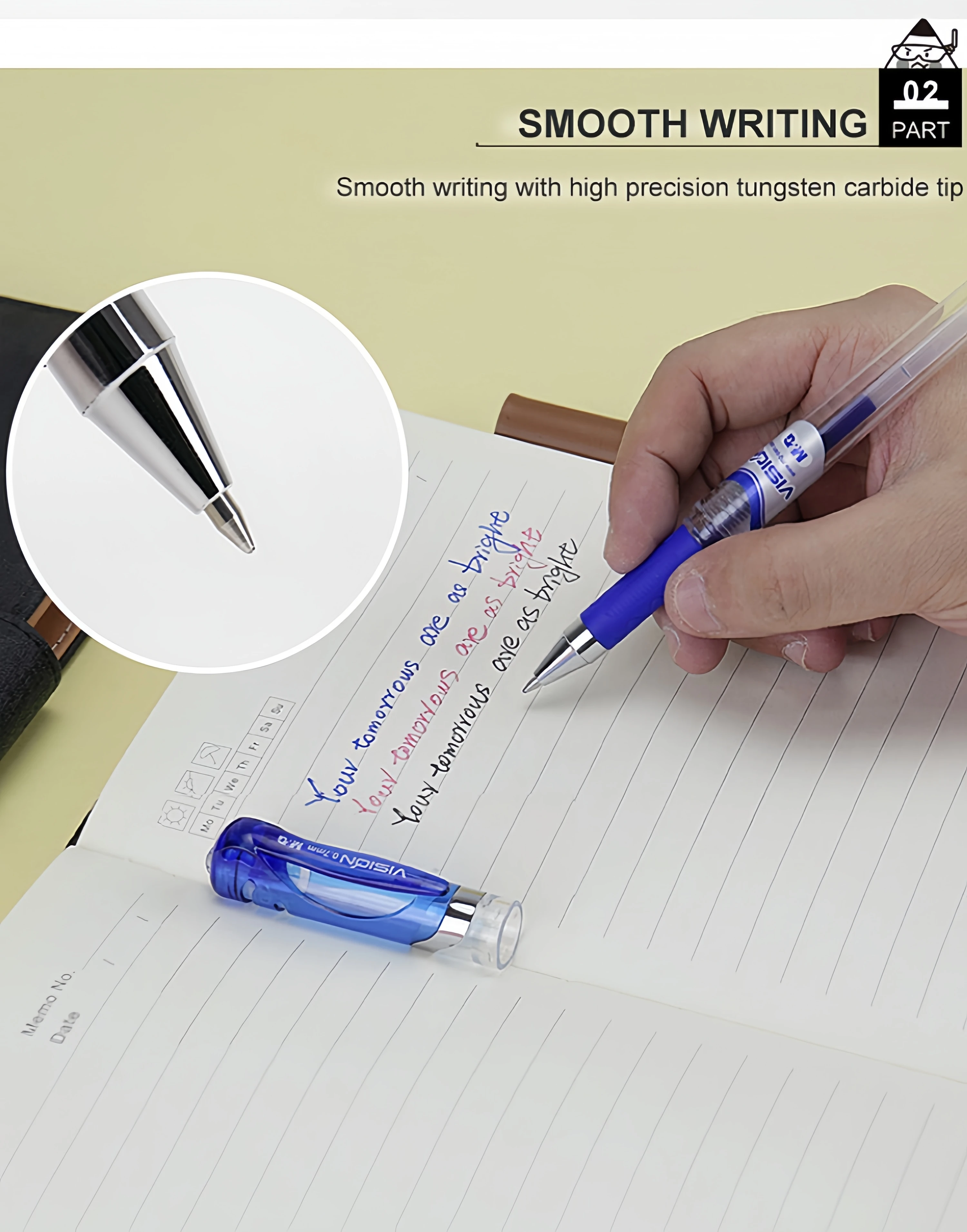 M & G Classical Stick Gel Pen 0.7 mm Textured Non-Slip Grip Available in Black Blue and Red Ink Colors Made of Plastic