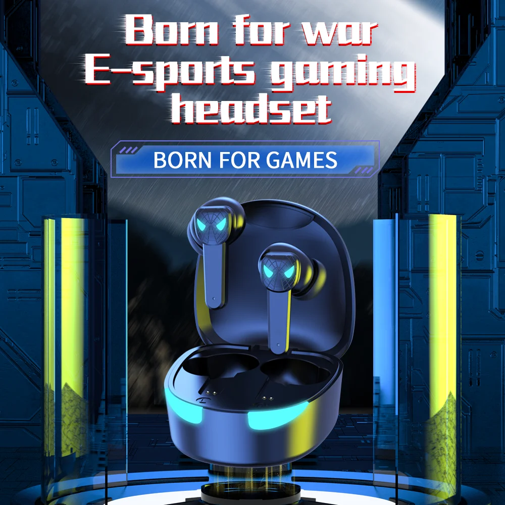 TG10 ушной раковины паук Игровые наушники-вкладыши Tws с E-спортивные bluetooth наушники светодиодной подсветкой игры беспроводные наушники