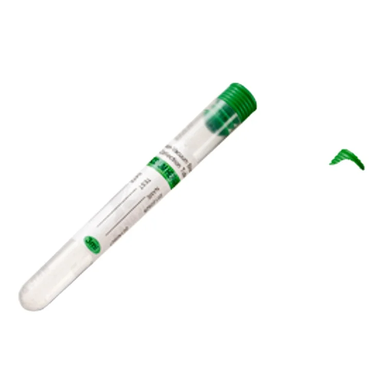 
Green Stopper Sodium Heparin Plain Non Vacuum Blood Collection Tube 