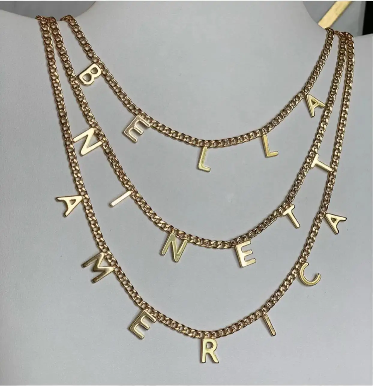 Fashion Custom Names 18K Gold Vacuum Plated Stainless Steel Necklace Personalized Letter Necklace For Women Custom Name Necklace