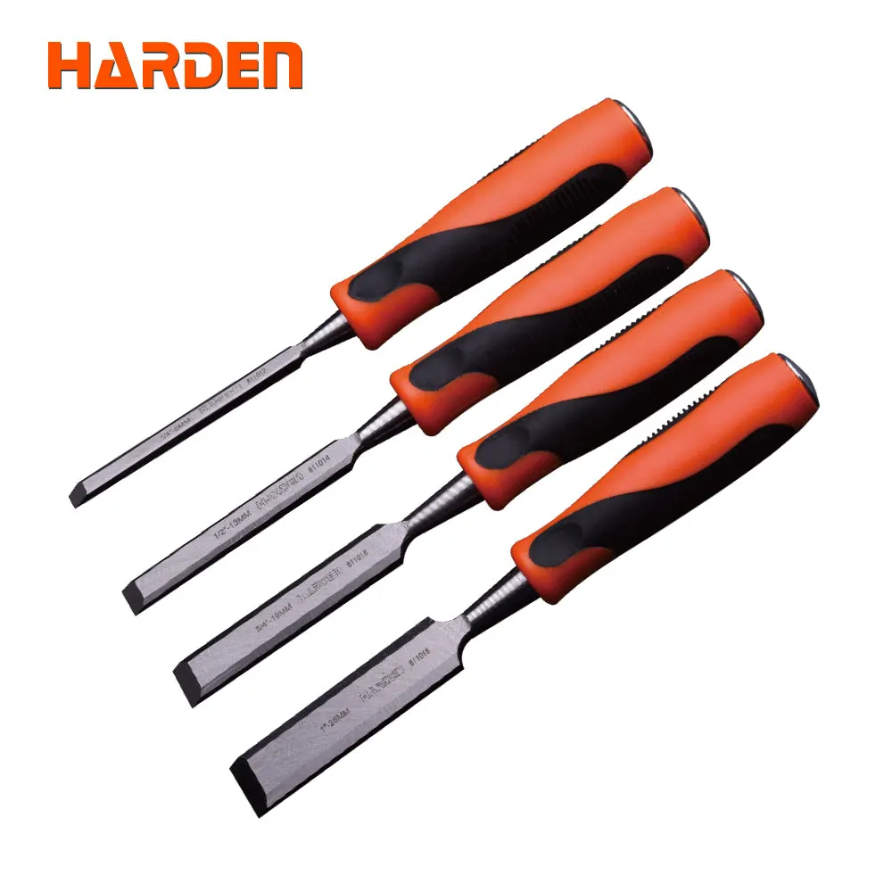 Factory Price 4PCS Double Color Durable Woodwork CRV Small Wood Carving Chisel Set