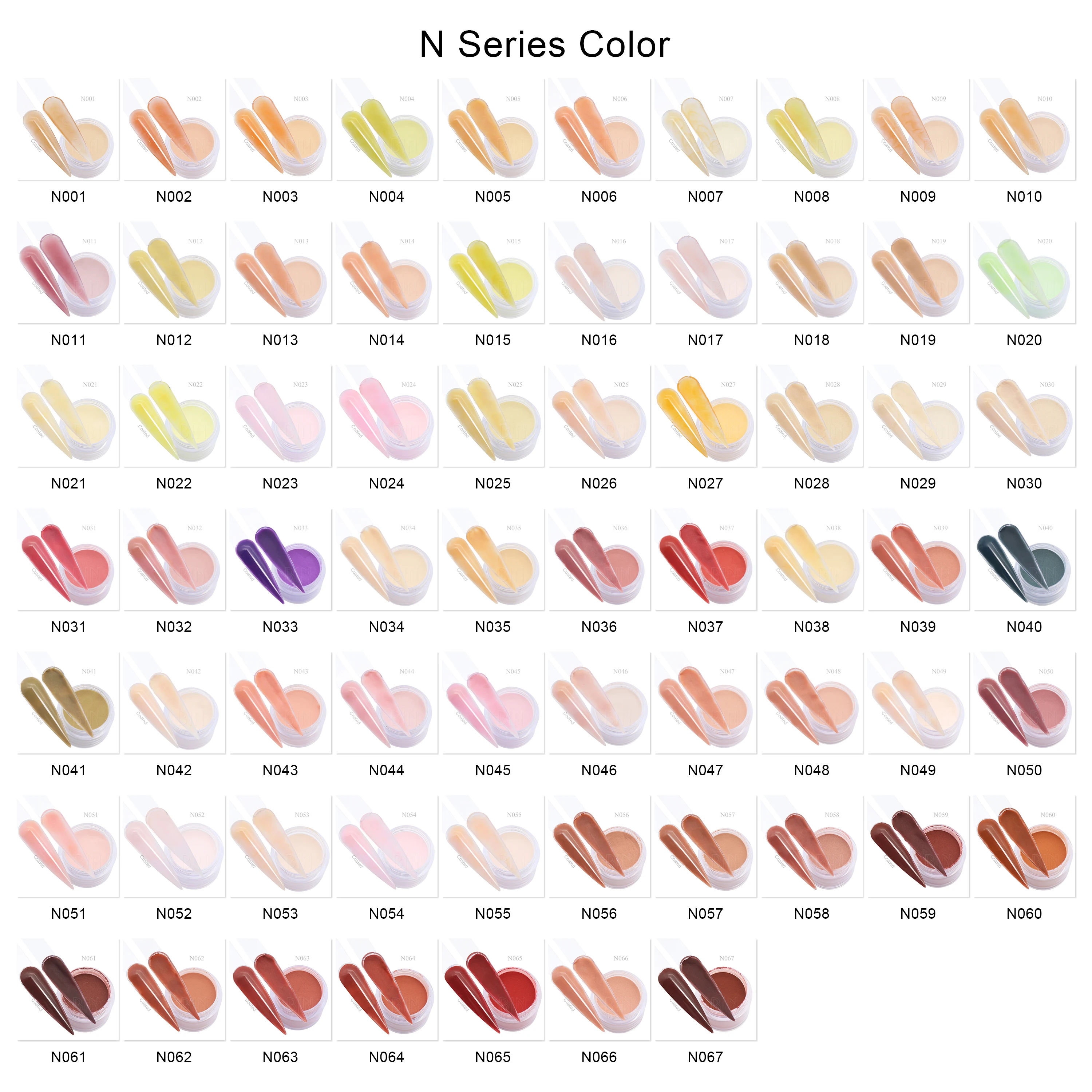 BIN high quality pink nude color acrylic nail powder collection private label professional nail supplier