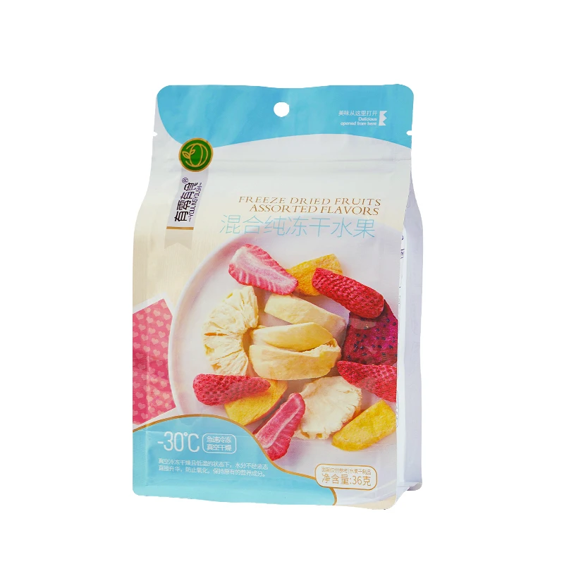 36g package mixed of 100% natural crispy freeze dried fruits