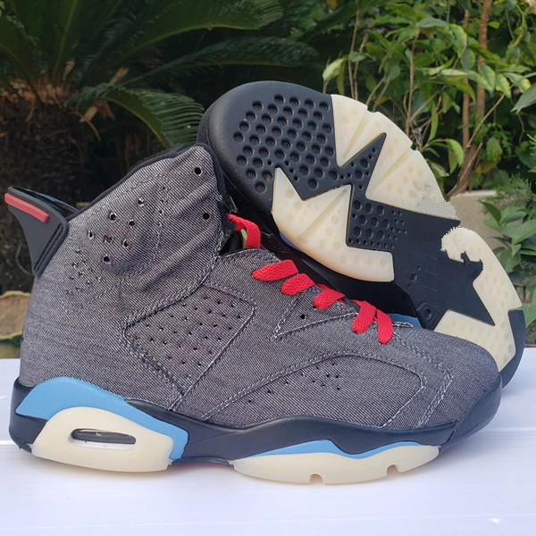 2022 New J 6 Retro Denim Air Cushion Sports Sneakers Low GG Sun Blush Anti-skid Couple Breathable Basket Boots