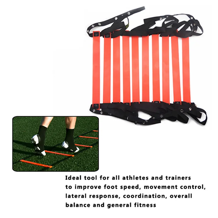 Custom Sports Equipment Adjustable Soccer Flat Fitness Exercise Speed Training Agility Ladder Set