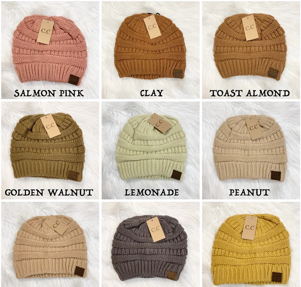 Free samples Soft Warm Knitted Baby Hats Cute Cozy Chunky Womens Winter Hats