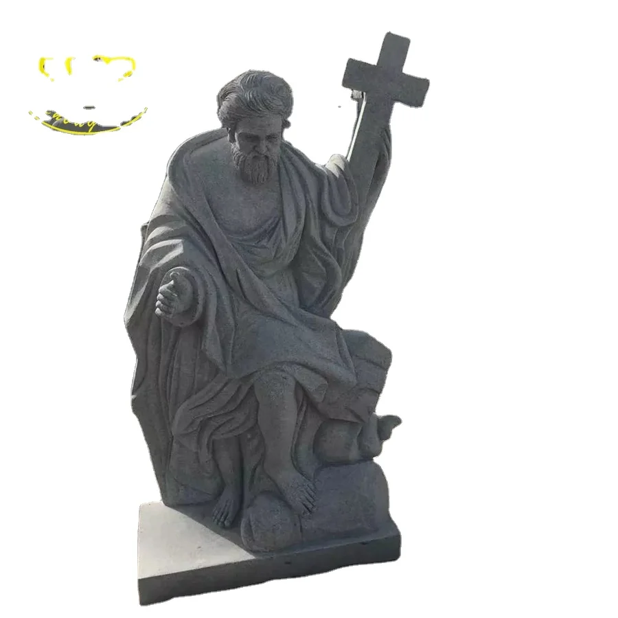 Outdoor Christ cathedral church decoration design Art sculpture White Marble Cross Religious Crucifixion Jesus Statue