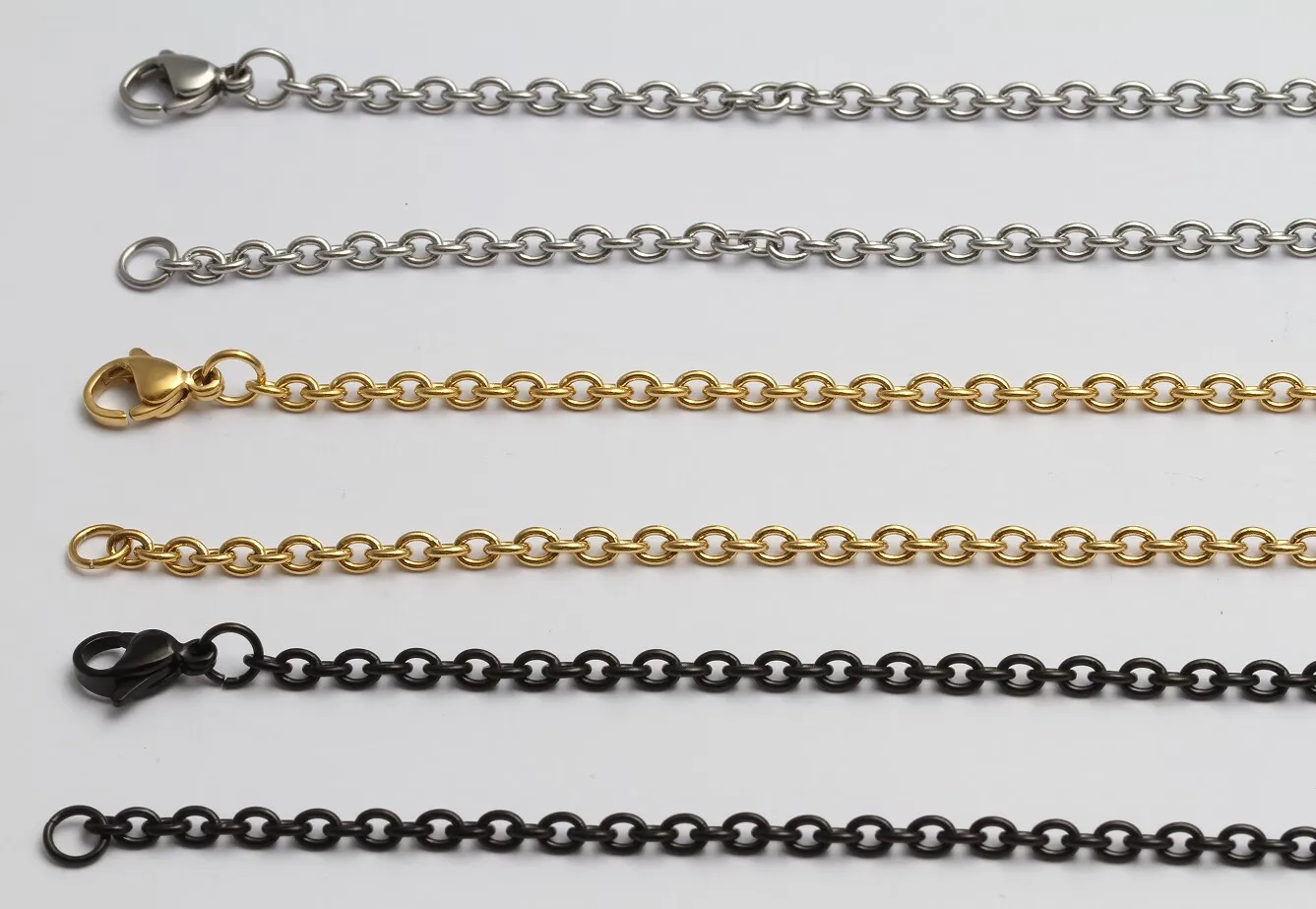 3mm polished sandblasting brushed pure titanium mens chain necklace cuban link box chain bracelet necklace with lobster clasp