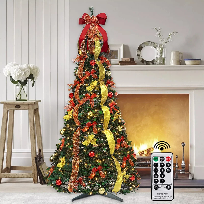 New Style Christmas Trees Perfect for the Upcoming Holiday Season Inflatable Sprial Collapsable PVC Ribbons Prelit Artificial