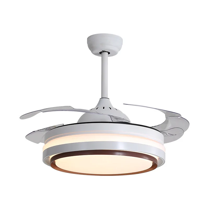 Factory Recommended Retractable Ceiling Fan with Light and Speaker 36w 42 Inch LED  Fan Chandelier with Remote