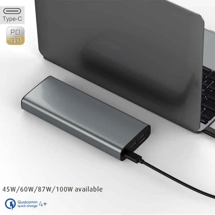 TRUSDA C908.PD100 26800 мАч PD 100 Вт внешний литиевый портативный аккумулятор для ноутбука с поддержкой QC 3,0 4,0 и PPS