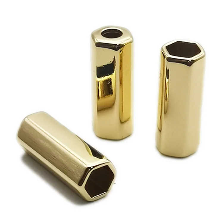 Custom Hexagonal Metal Drawstring Cord End Stopper Hat Cord Lock Garment Accessories