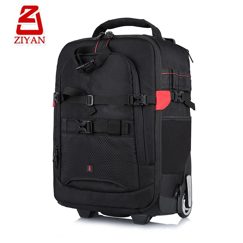 Large Capacity Camping SLR Camera Backpack Trolley Bag With Wheels