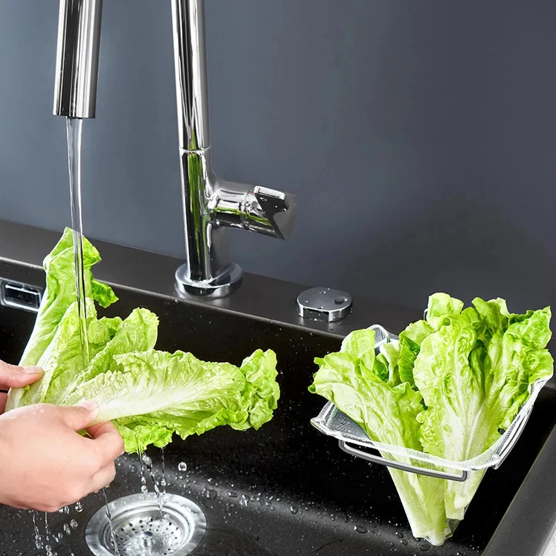 Sink Filter Drain Rack Stainless Steel Kitchen Sink Filter Mesh Bag Stand Waste Garbage Net Shelf Sink Corner Mesh Strainer New