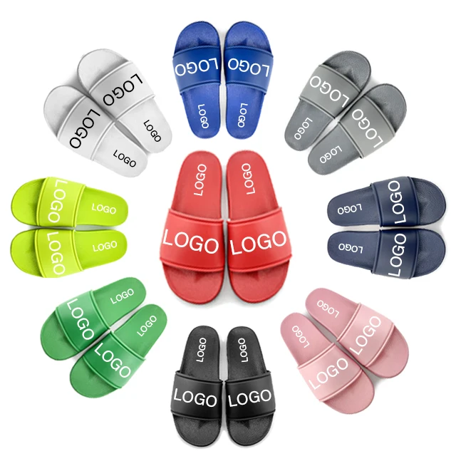Fashion PVC Slide Slippers For Men Custom Logo,Sandal Mens Custom Footwear Slides,Custom Logo Blank Slide Sandals Men Slippers