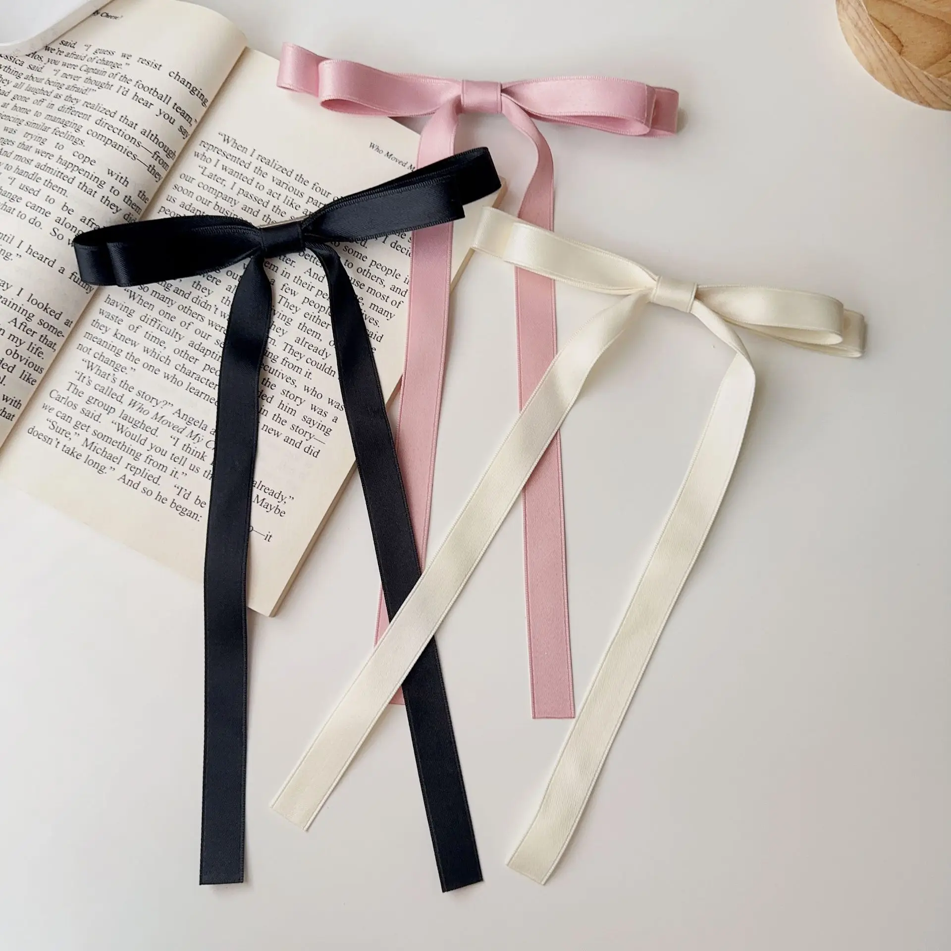 Tassel Ribbon Bowknot Hair Clips with Long Tail Hair barrettes for Women