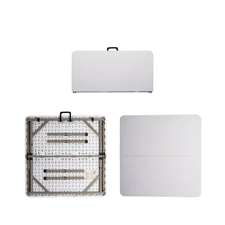 Hot selling white blow molded HDPE outdoor simple folding table portable table square folding square table