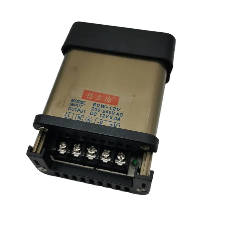 
12V 5amp 60W waterproof dc switching power supply for light box power supply voltage converter 