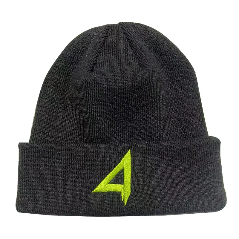 Unisex Golf Bobble Hats Jacquard Winter Beanie Caps Knitted Embroidered Beanie Hat