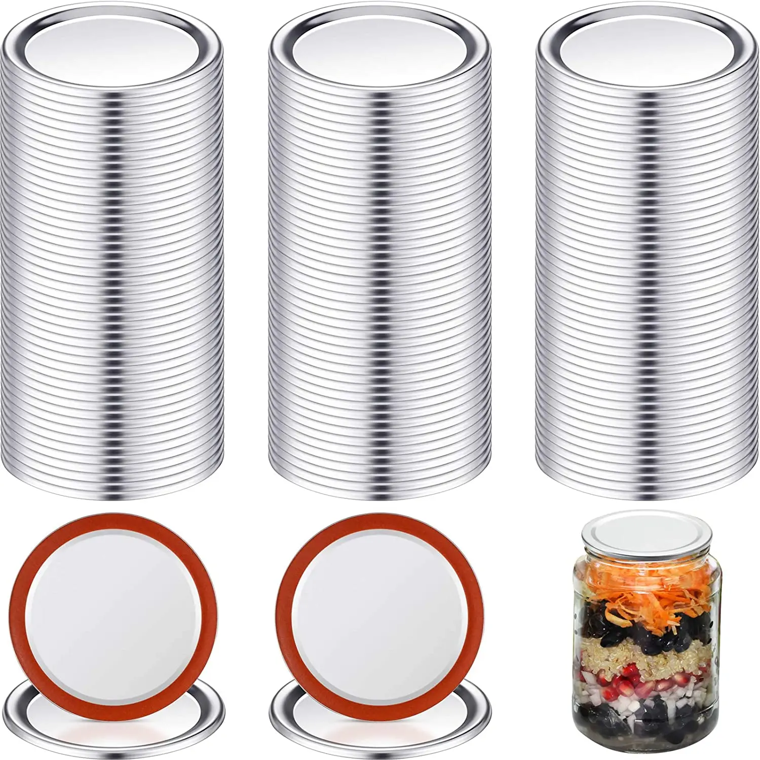 In stock regular wide mouth mason jar lids can lids split lids for mason jars