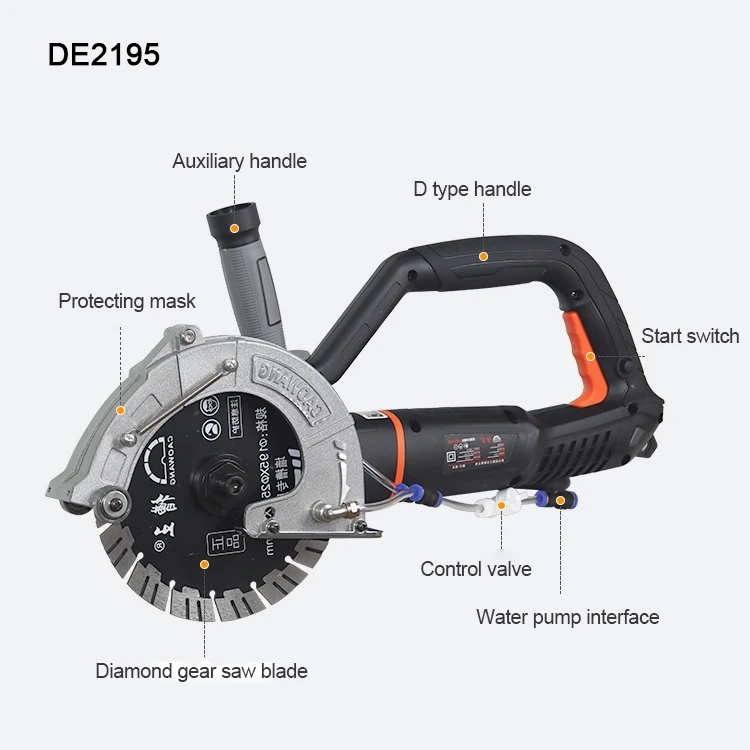 Power Tools 4100W Electric Concrete Wall Slotting Cutting Machine Brick Wall Chaser