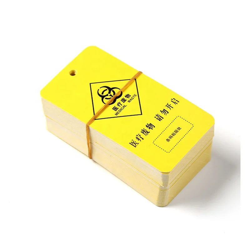 Low MOQ Custom medical use card printing paper reminder card paper hang tag label warning card