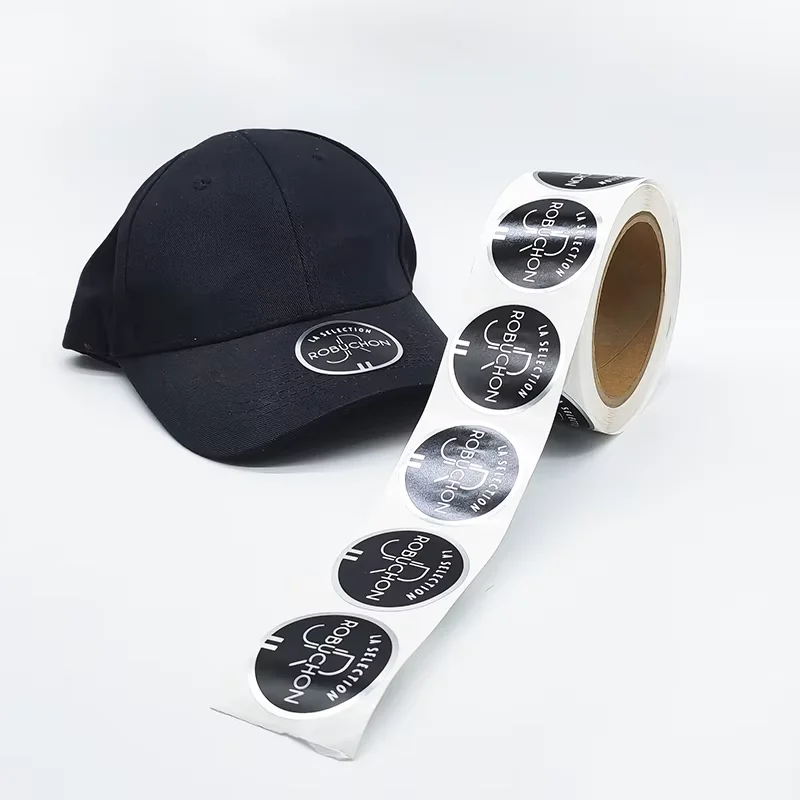Custom Hat Stickers Waterproof Sliver Gold Vinyl Logo Printed Label Snapback Cap Crash Helmet Hard Hat Sticker